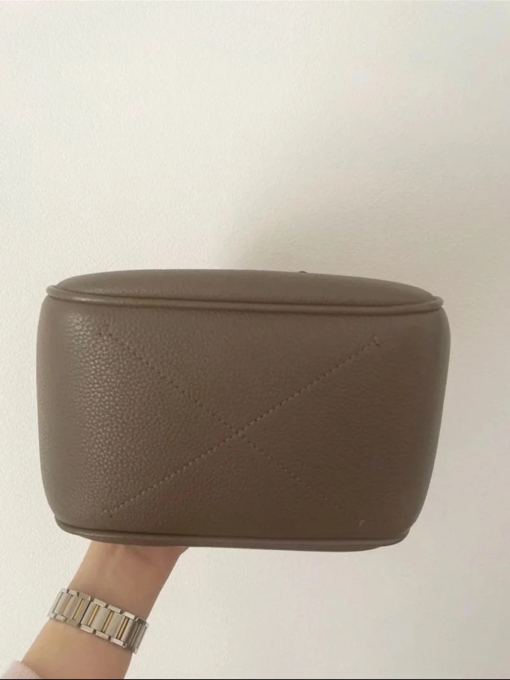 Mulberry Olive Leather Mini Drawstring Bucket Bag with Gold Hardware